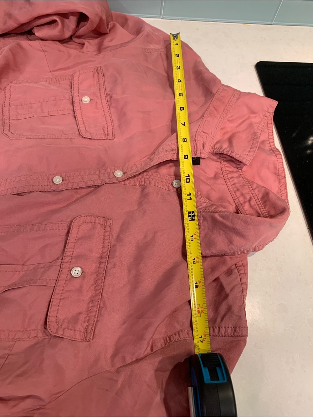 Talbots Dusty Rose Blouse with roll tab long sleeves XL Gently Used loose fit - Picture 7 of 8